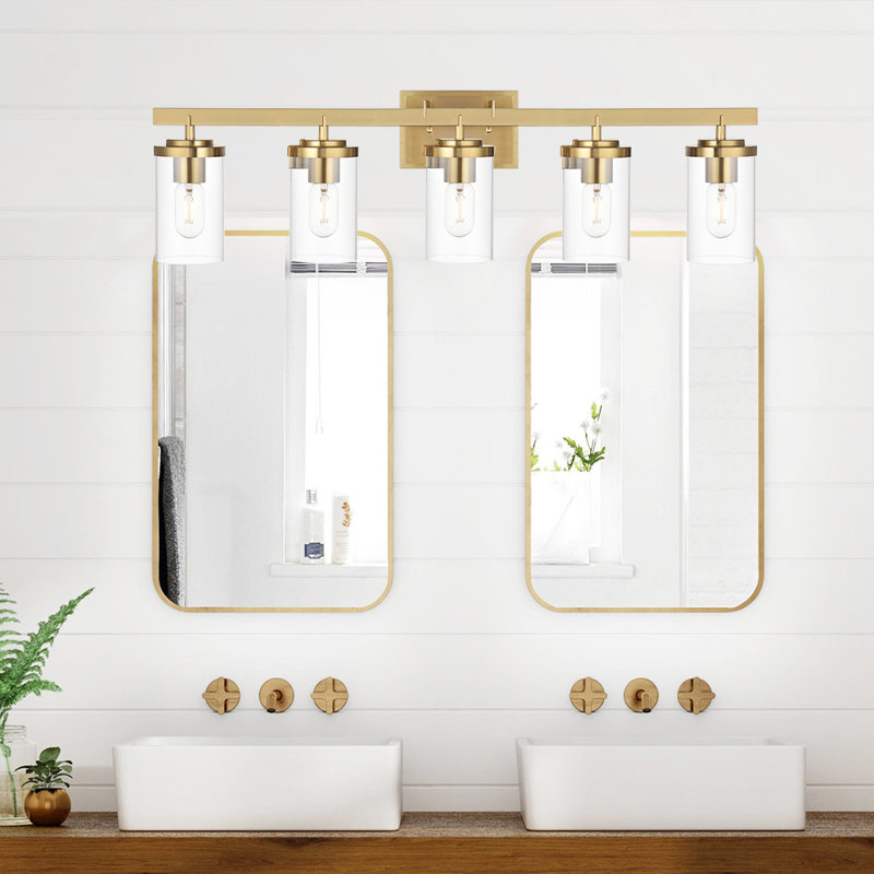 Carmen 5 - Light Dimmable Vanity Light, Brushed Brass