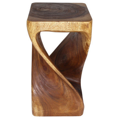 End Table Originall Twist 14 In Sq X 26 In H Walnut