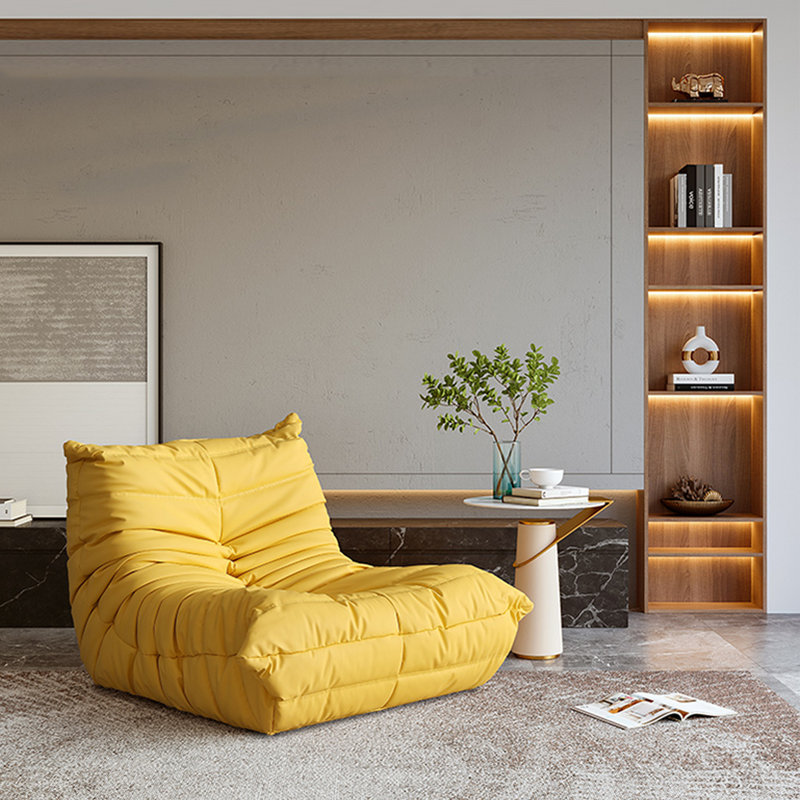 Canapé à billes rétro de luxe, Similicuir beige