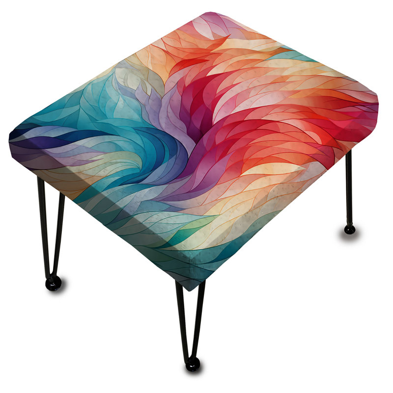 Colorful Watercolor In Motion - Geometric Rectangle Ottoman