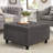 Large Square Storage Ottoman With Wooden Legs, Upholstered Button Tufted Coffee Table With Nail Trims For Living Space,Dark Grey-745400460