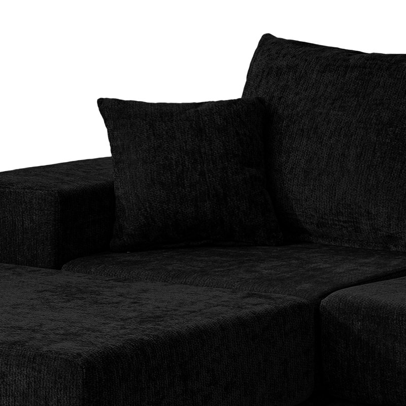 Ensemble de canapé modulaire 6 pièces Boneless Cloud avec revêtement en chenille et 4 coussins, peu encombrant.