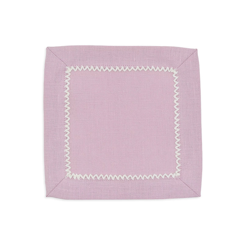 Inverted Picot Edge Cocktail Napkin, French Rose