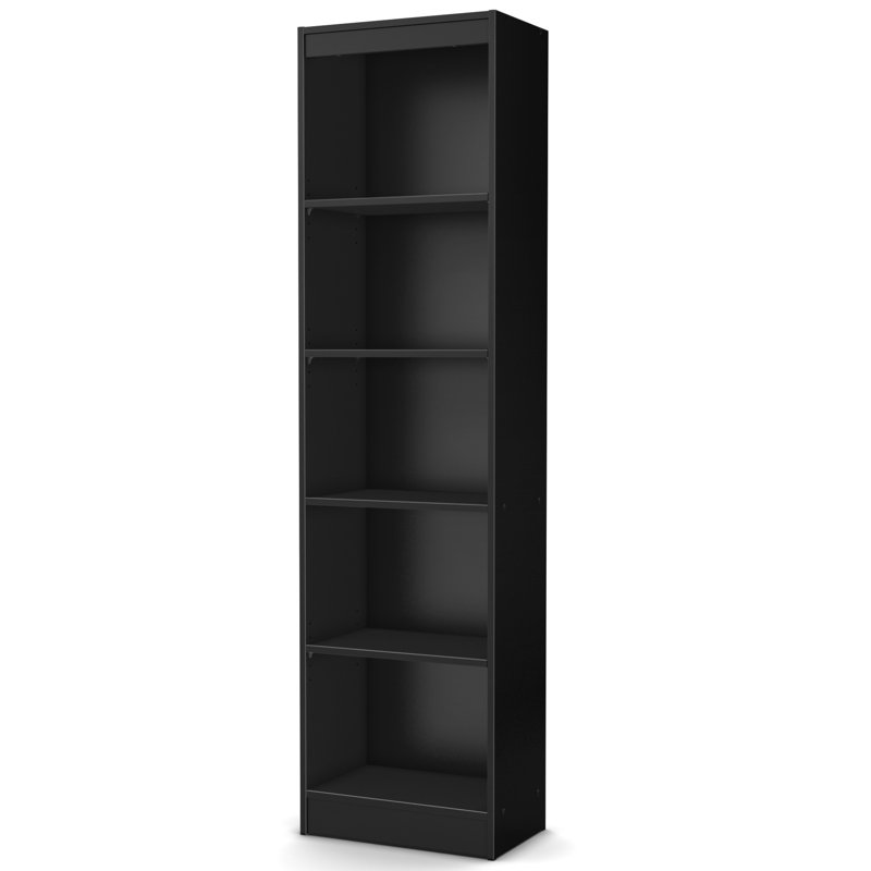 Axess Narrow 5-Shelf Narrow Bookcase Pure White, Pure Black