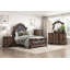 Commode de luxe formelle à finition brune foncée avec 5 tiroirs décoratifs dorés et armoire de rangement 1pc