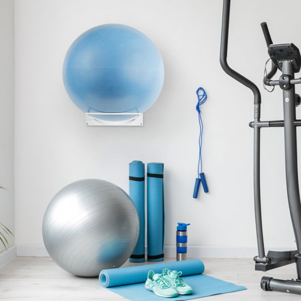 Lot De 2 Supports Muraux Pour Ballon De Yoga Ou De Fitness - Capacité 30 Kg, Noir - Optimisez L'espace De Votre Salle De Sport