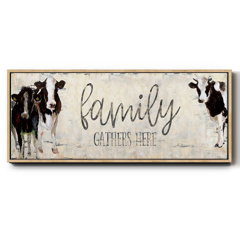 «Family Gather Here», toile encadrée, H 20 po x l 50 po