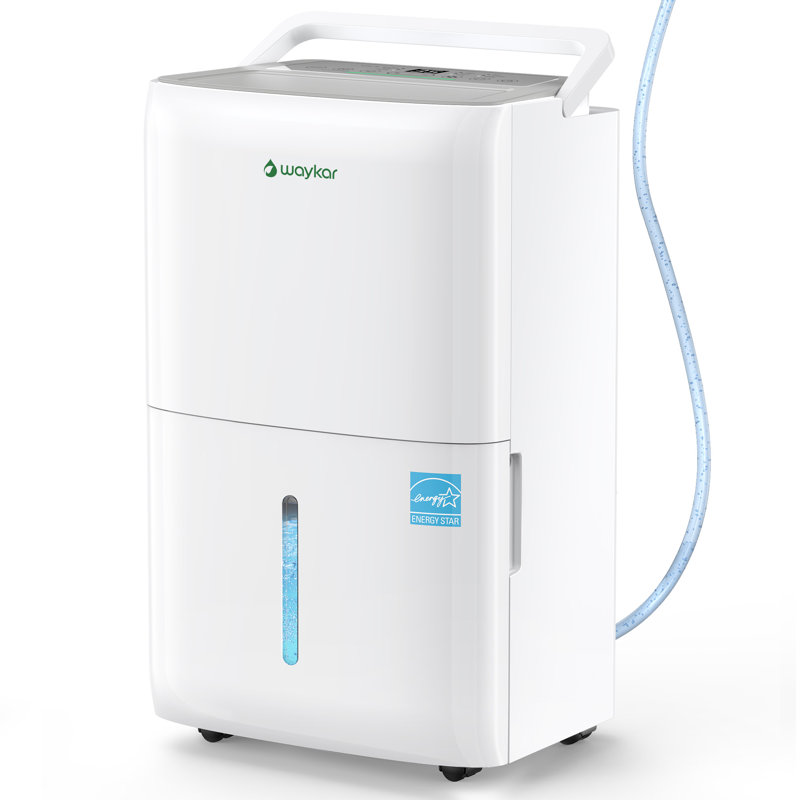 Déshumidificateur Waykar Energy Star 150 pintes avec pompe intégrée pour 7 000 pieds carrés Pi, 3 modes, 30 à 80% d'humidité relative, fonctionnement silencieux et drain continu
