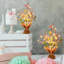 Décorations printanières, ensemble de 2 arbres de printemps avec œufs colorés, lumières à DEL à piles, centre de table artificiel éclairé pour la fête des Fêtes
