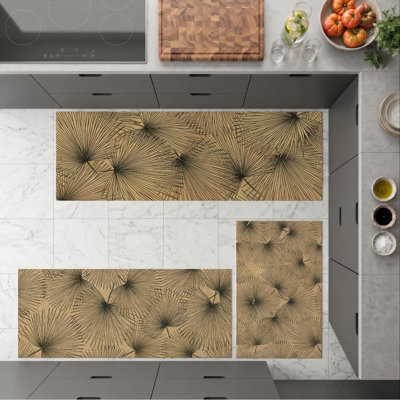 Palm Leaf Non-Slip Washable Kitchen Mats