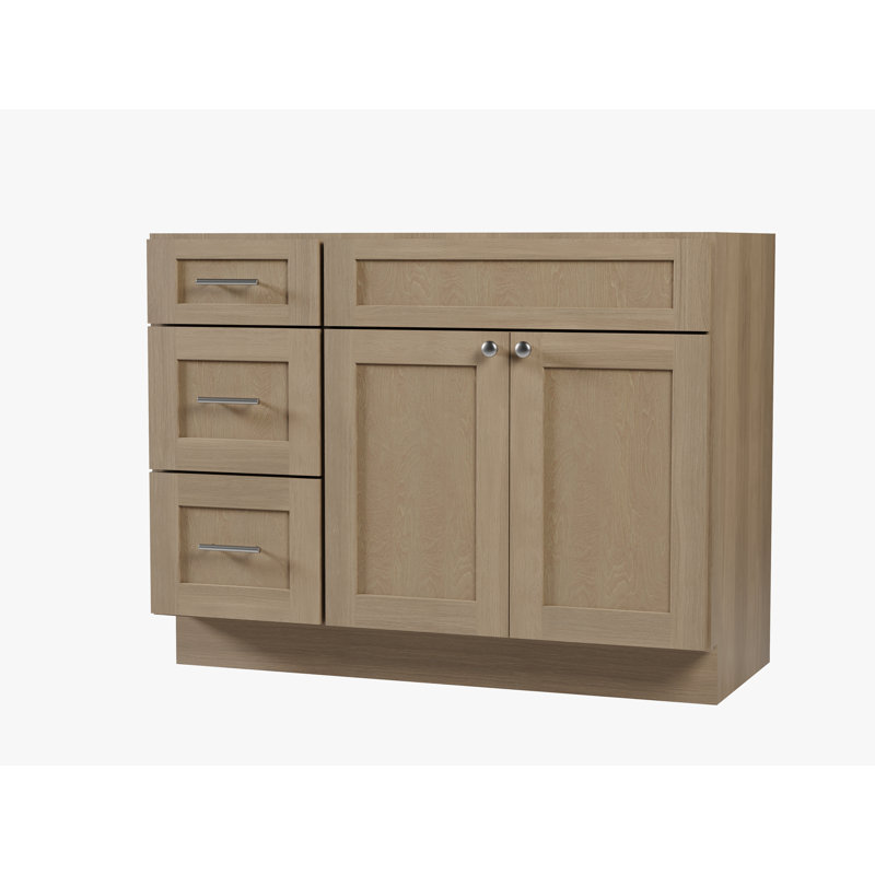 Meuble-lavabo simple 45 po avec tiroir Disar, Chêne naturel