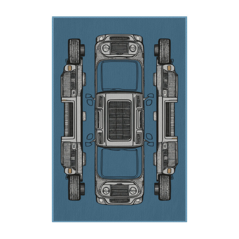 Tapis bleu de transport lavable à la machine, Tapis de couloir 2 pi x 4 pi