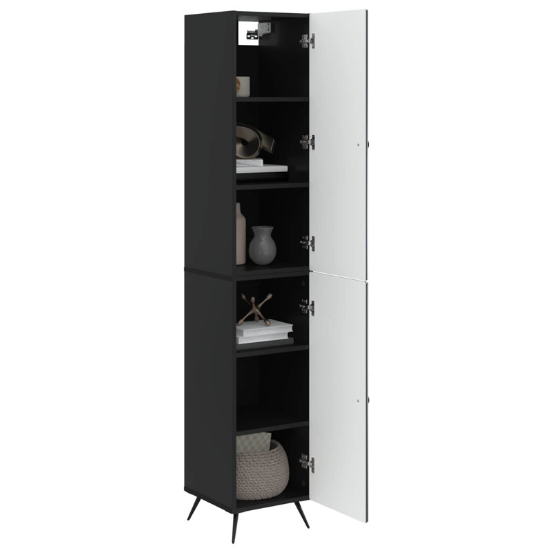 2 -Door 4 Storage Cabinet, Black