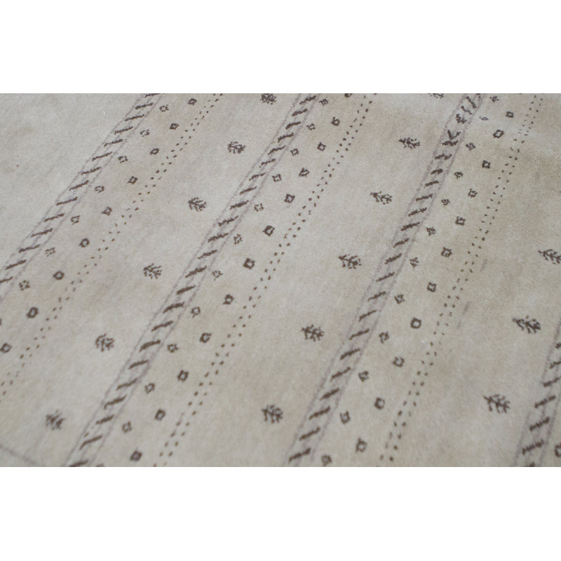 Tapis beige noué à la main de haute qualité