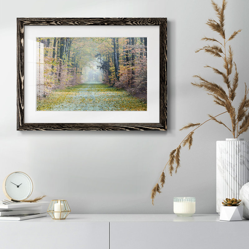 «Enchanted Path», reproduction encadrée rustique avec tableau mat, H 14 po x l 20 po x P 1,5 po, Noir