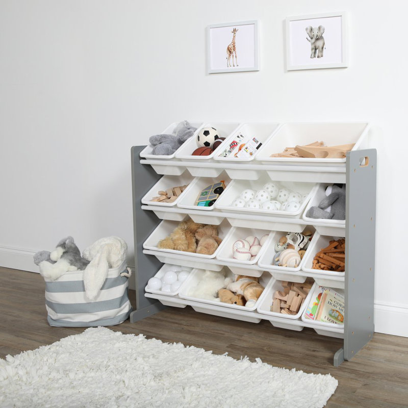 Kid's Toy Organizer, Grey/White