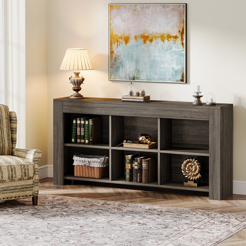 63-Inch Long Wood Console Table, Grey