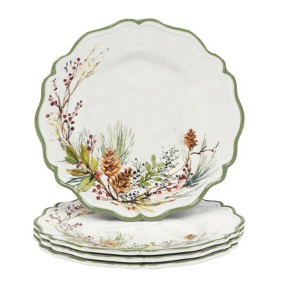 Ensemble de 4 assiettes à salade 9 "Winters Forest