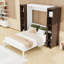 Grand lit escamotable mural avec deux armoires pliables-389201574