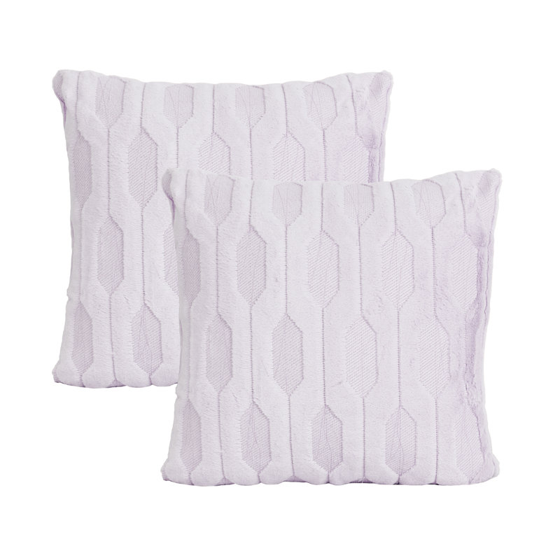 Tatami Embroidery Square Throw Pillow Covers, Lavender Fog