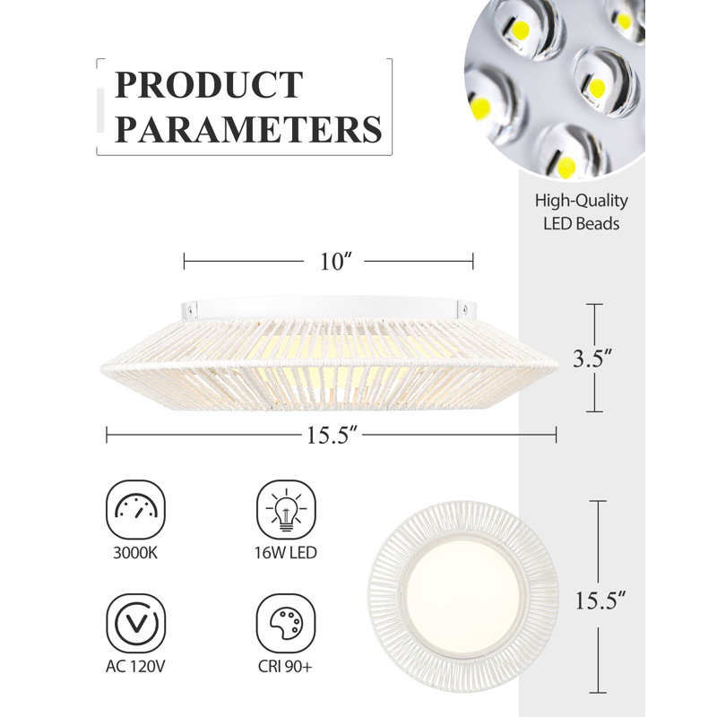 Alianys LED Flush Mount, White