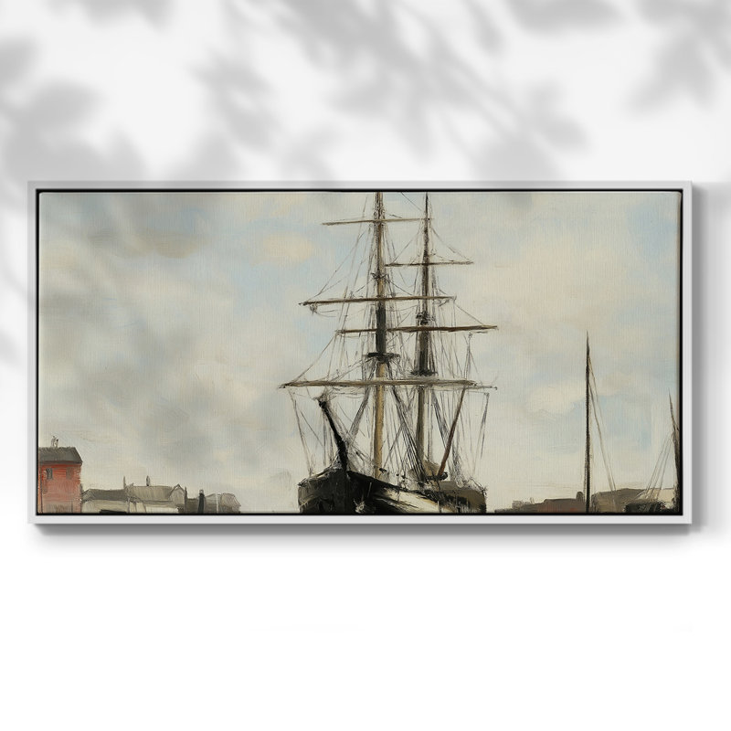 Série abstraite -DXCV- Toile tendue avec châssis tendue - Prêt à accrocher, H 17 po x l 41 po, Blanc