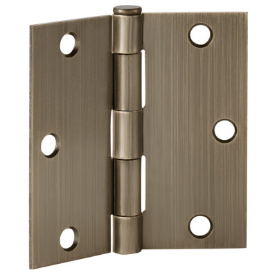 Charnière de porte à roulement en acier simple avec goupille amovible, coin carré 3 1/2 x 3 1/2 po, paquet de 3