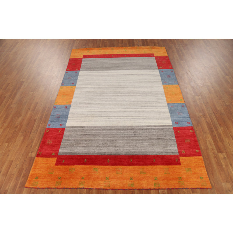 Striped Gabbeh Indian Area Rug 6x10