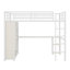 Structure de lit mezzanine avec garde-robe, bureau et tablettes de rangement