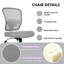 Fauteuil de bureau ergonomique et pivotant en filet Jonilda-695283984