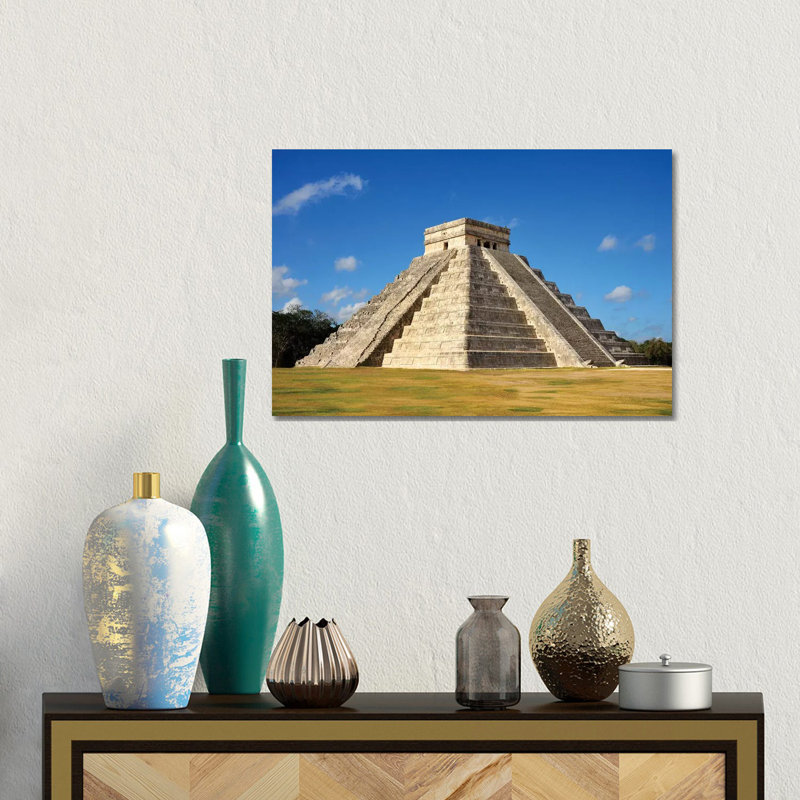 El Castillo, Mayan Ruin, Chichen Itza II 1 Piece Wrapped Canvas Wall Art, 30.48 cm H x 45.72 cm W