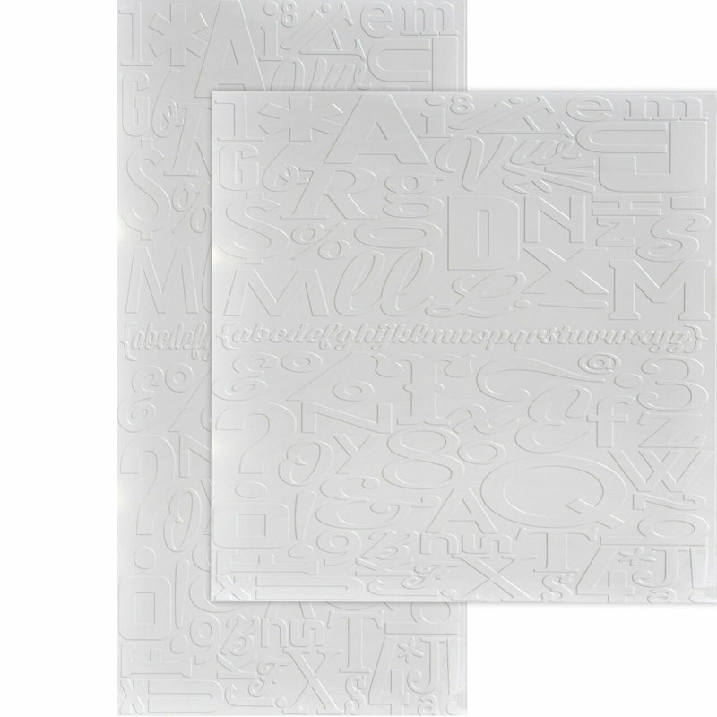 Alphabet MirroFlex x 8 pi Panneaux muraux PVC PVC 3D - Blanc brillant (32 pieds carrés / feuille)