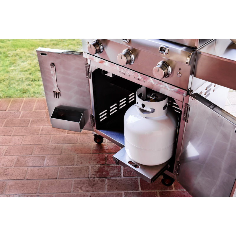 Saber 3-Burner Propane Gas Grill with Cabinet