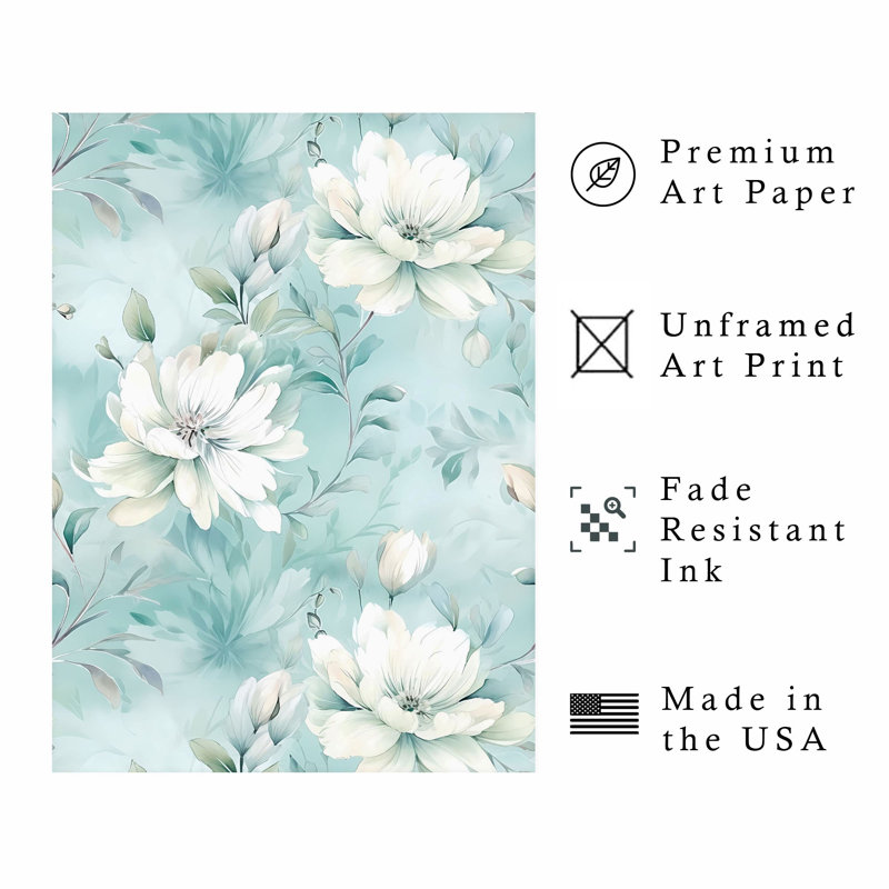 Art floral sans cadre, H 16 po x l 12 po