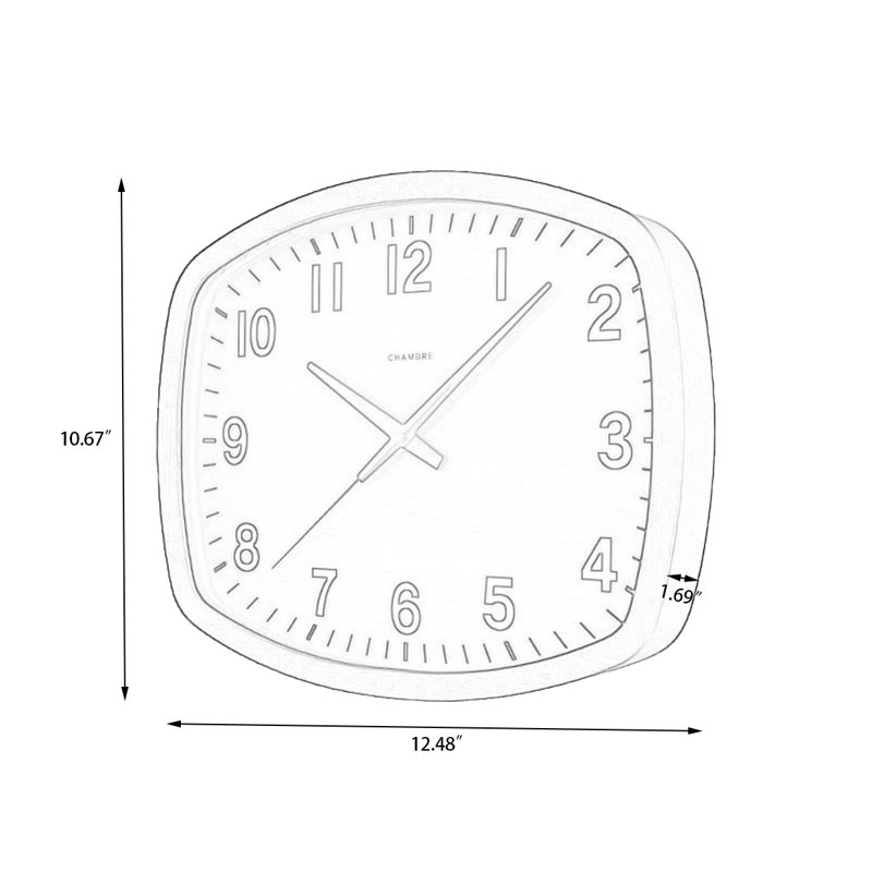 Navy Solid Wood Rounded Square Wall Clock