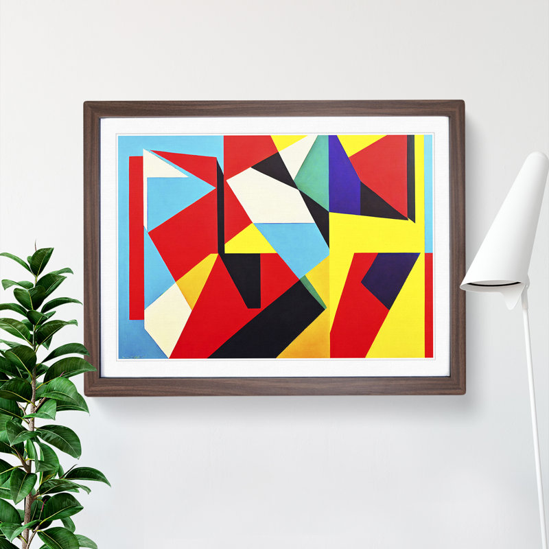 XH1022-8715X Surprising Abstract Art 1 Piece Single Picture Frame Wall Art, 34cm H x 46cm W x 2cm D, Walnut