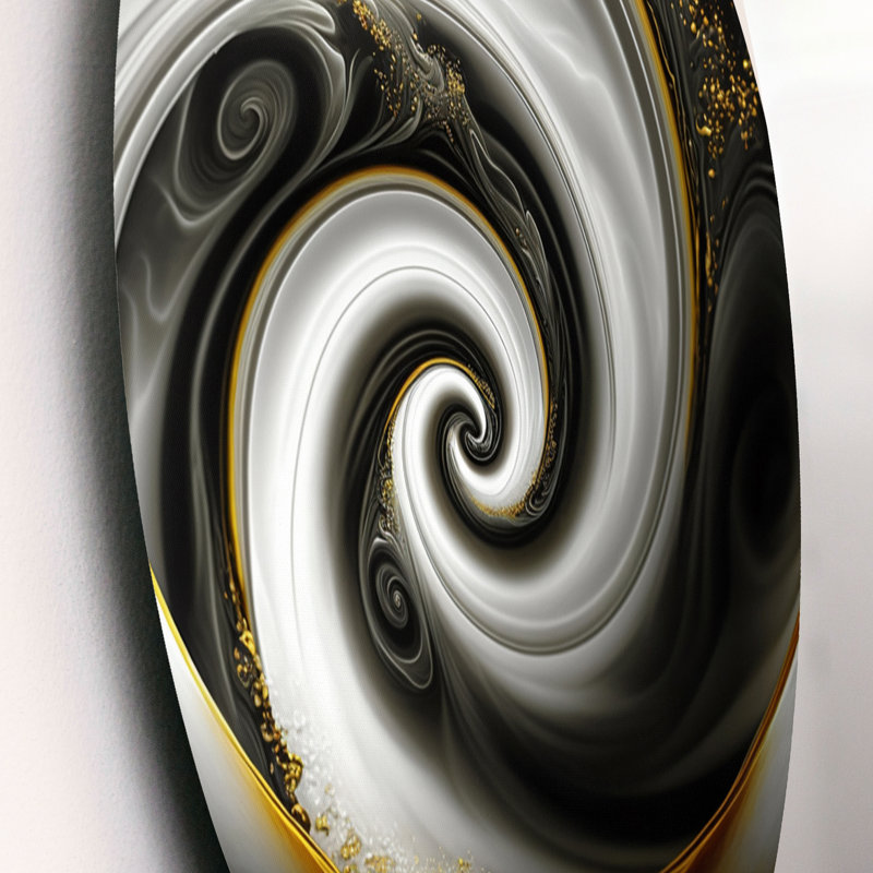 Abstrait moderne tourbillon II - spirales abstraites, art mural sur métal, L 16 po x H 16 po