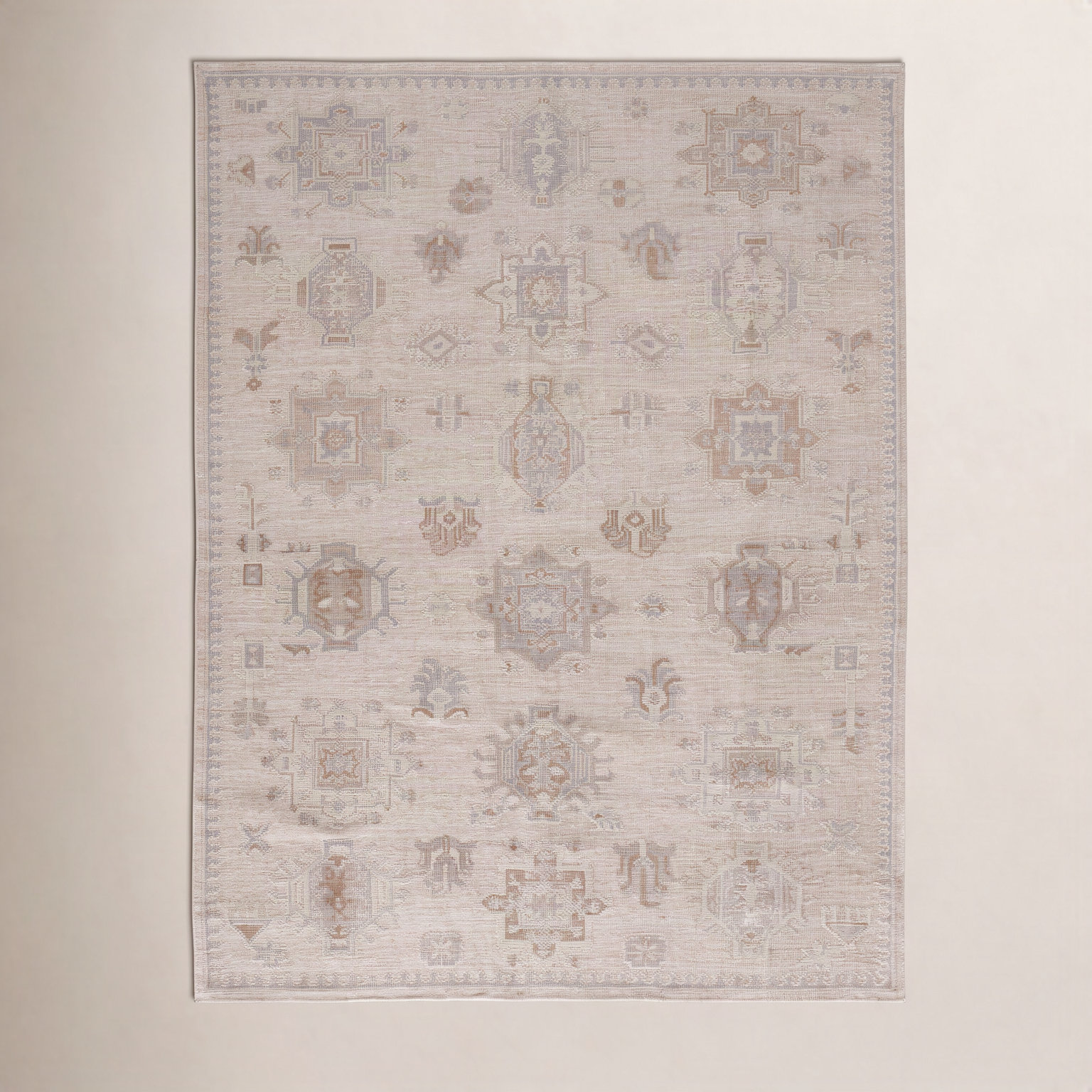 Winslet Beige Ivory Hand-Knotted Oriental Rug, Rectangle 10' x 14'