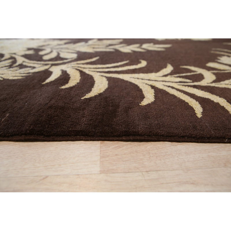 Luxueux tapis transitionnel en laine noué à la main brun et brun Dhurrie, Rectangle de 10 pi x 14 pi