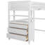 Lit mezzanine avec tiroirs et bureau, lit mezzanine en bois avec tablettes-1034461154