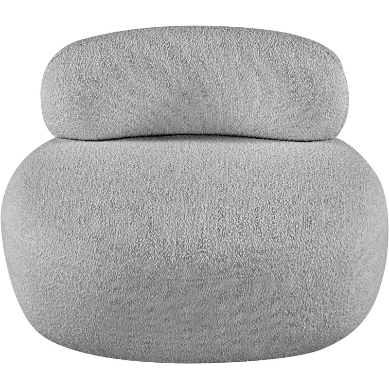 Chaise d'appoint Ishi CAL117, Tissu gris bouclé