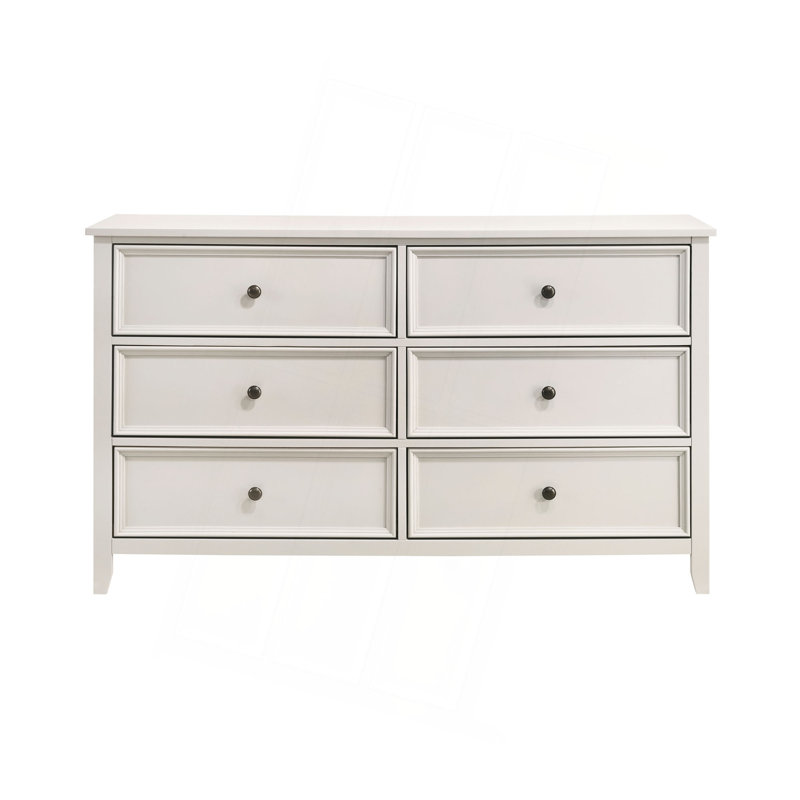 Commode de chambre à coucher classique avec 6 tiroirs de rangement 1Pc