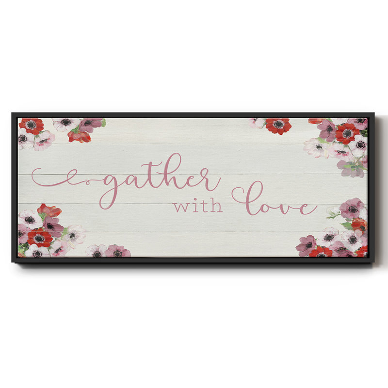 «Gather with Love», toile encadrée, H 8 po x l 20 po