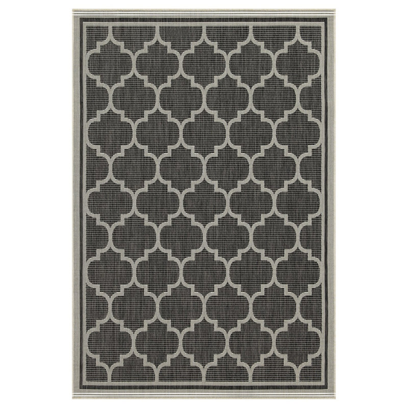 Anthracite Indoor/Outdoor Area Rug, Rectangle 7'10" x 10'3"