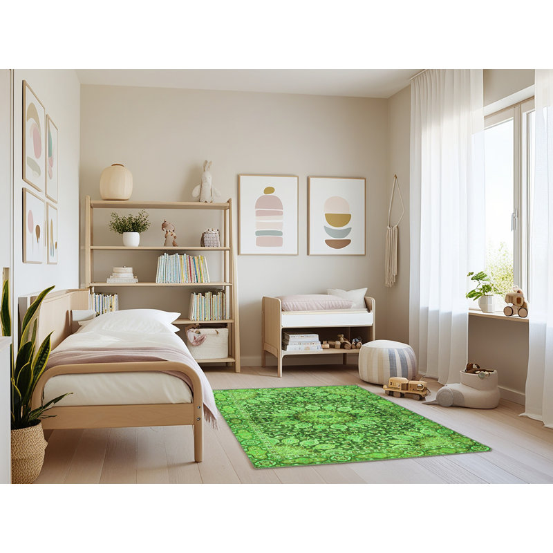 Aminoor Washable Oriental Indoor Rug, Rectangle 3' x 5'