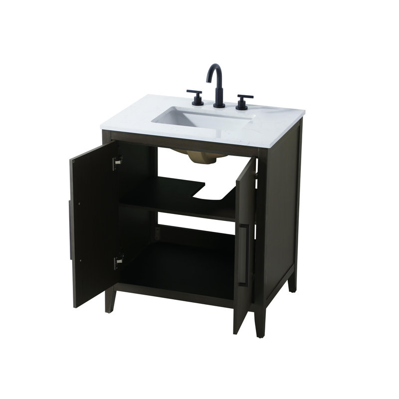 Meuble-lavabo simple 30 po, Brun moka