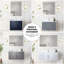 Meuble-lavabo double l 84 po x P 22 po, comptoir en marbre de Carrare, ensemble de robinet et miroirs à DEL 36 po-2026484908