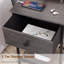 Ensemble de 2 tables de chevet modernes gris foncé avec station de charge et rangement pour tiroirs-506621885