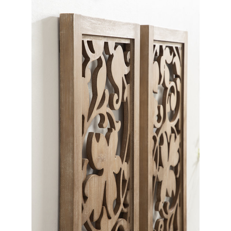 Lynnea Wall Art Plaque Set 2pk 12x24 Natural