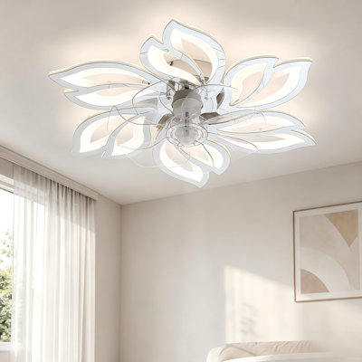 Ventilateur de plafond encastré à DEL à intensité variable réversible de 25 po à 7 pales avec télécommande et application
